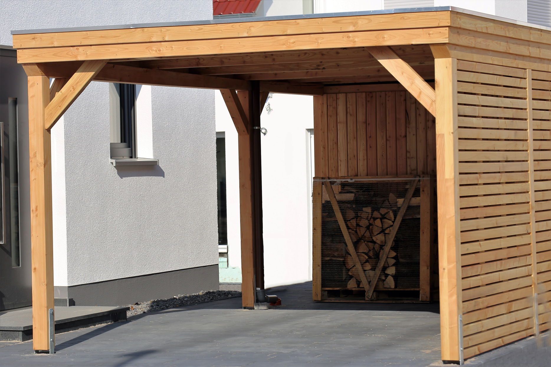 High-quality wooden carport